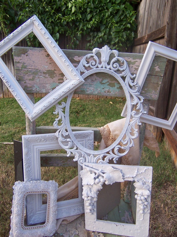 Vintage Frames White Shabby Chic Frames Home Decor Frames