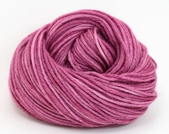 Vega - Hand Dyed Alpaca Merino Wool Silk Worsted Yarn - Colorway: Elderberry