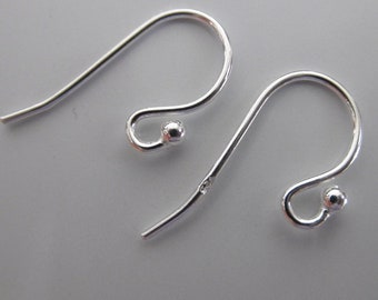 sterling silver earwire with ball