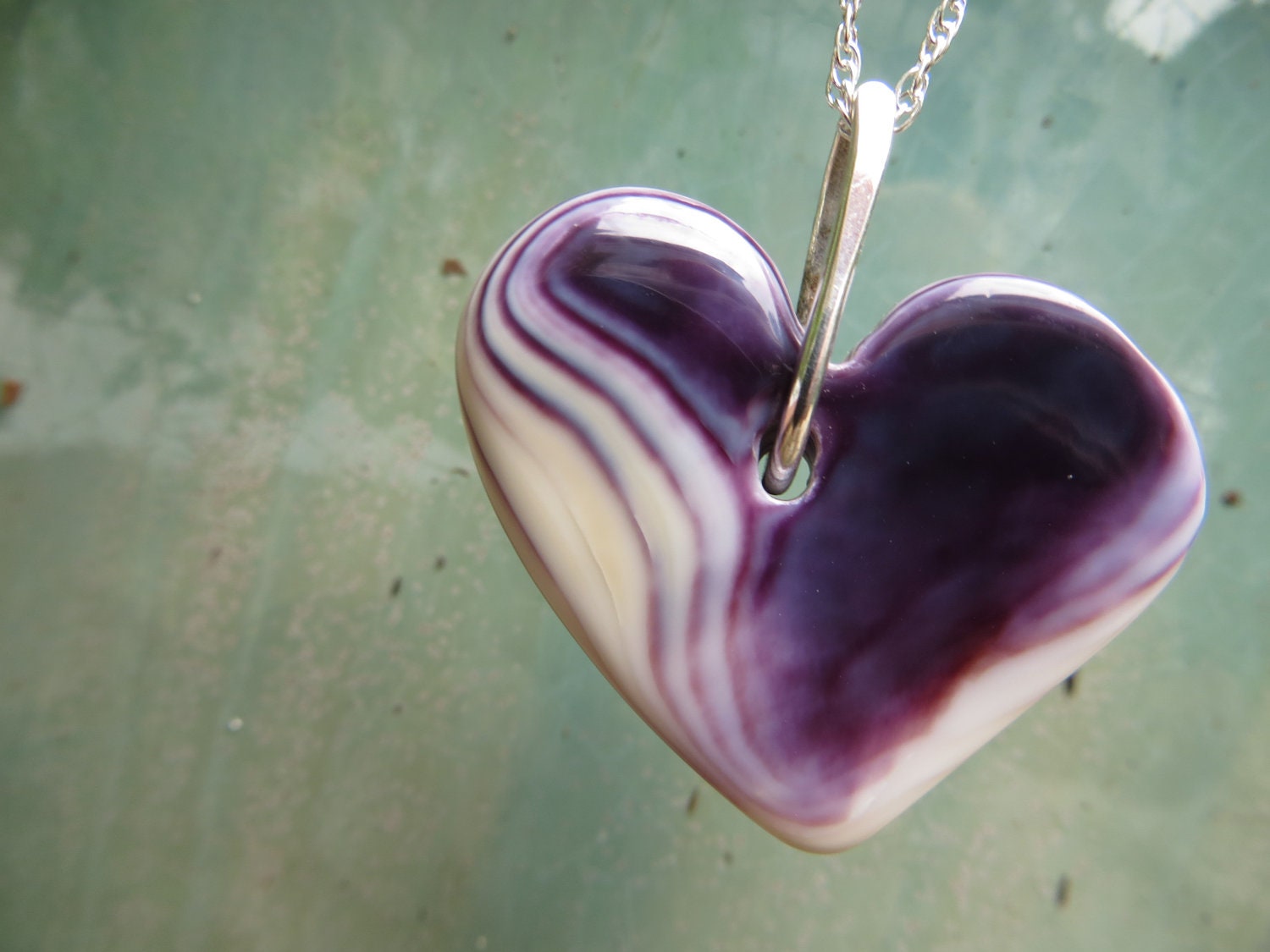Purple Seashell Jewelry Heart necklace
