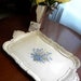 Vintage Florentine Italian Tole Tray- Cream and floral motiff