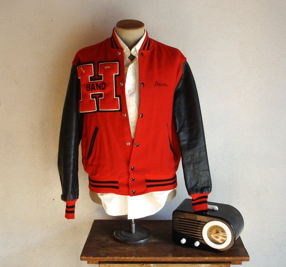 70s Mens Letterman Jacket Vintage Cincinnati by TheNakedManVintage