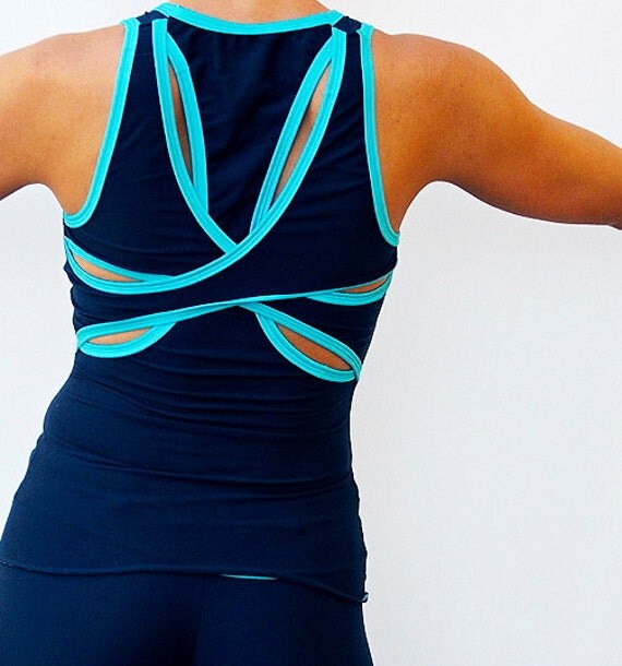 Items similar to Free Shipping NavySky Blue Yoga/Fitness Outfit on Etsy