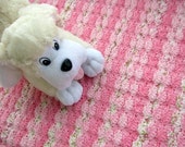 Crochet baby blanket - sweet pink shell afghan handmade blanket for baby girls