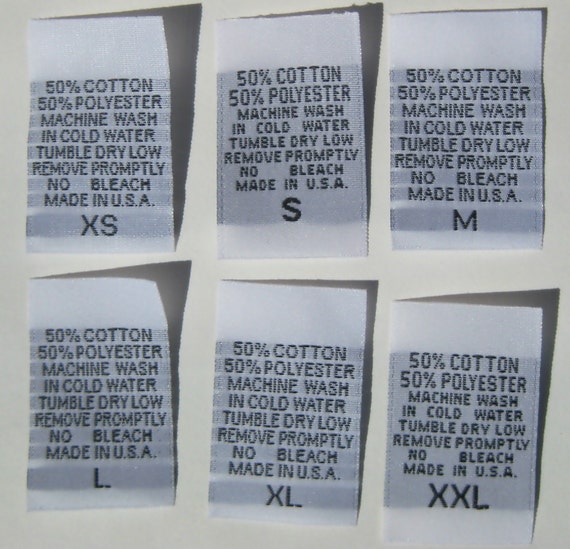 250 pcs White Woven Clothing Labels Care Label by SeanLabels