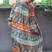 RESERVED FOR MONIKA Multicolored with golden threads caftan long chiffon dress "Autumn lights"