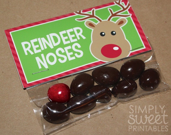 Free Printable Reindeer Noses Bag Topper Template
