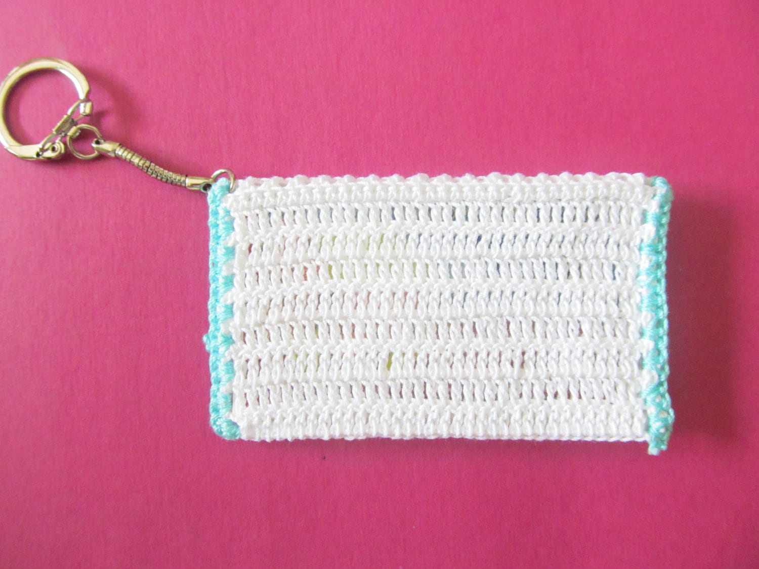 Crochet Key Ring Business Card Holder