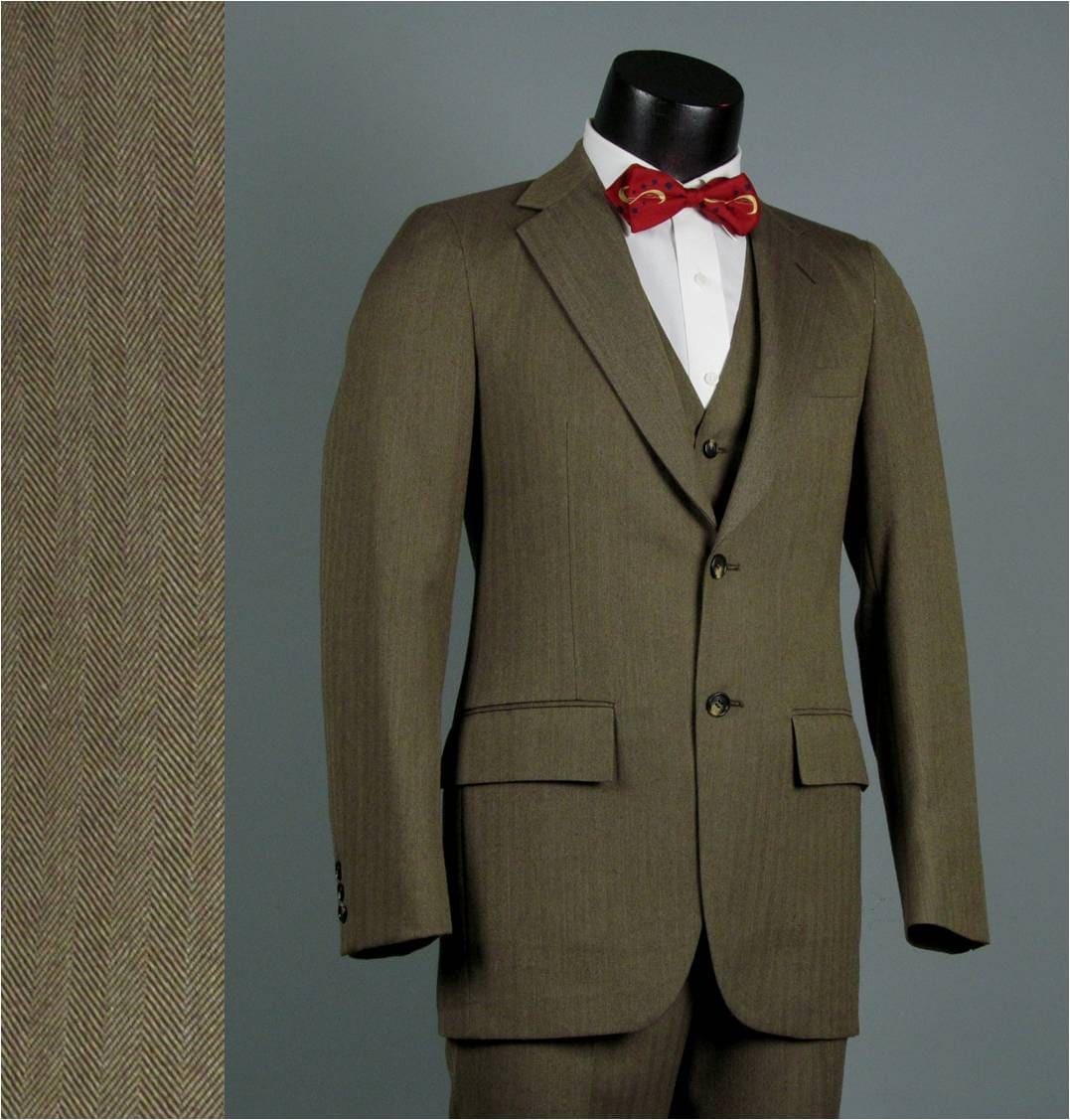 Vintage Mens Suit 1960s RICHMAN BROTHERS Light Brown 1960s Mens Suits