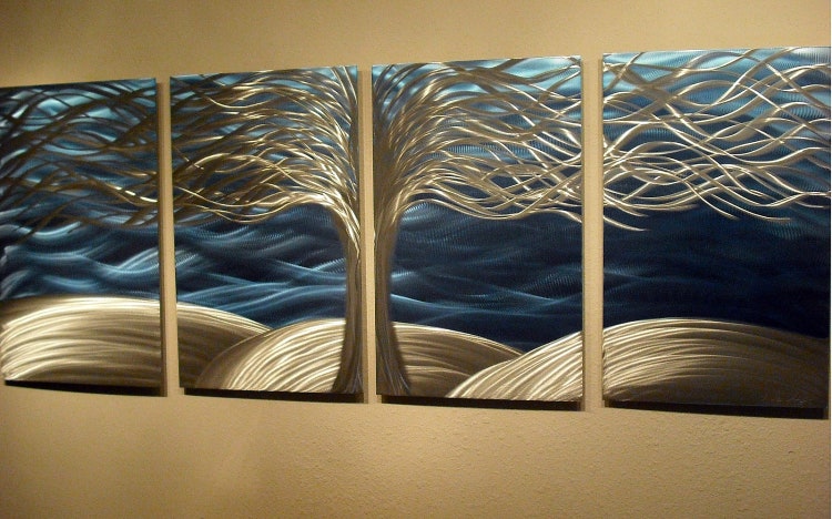 Metal Wall Art Decor Abstract Contemporary Modern by InspiringArt