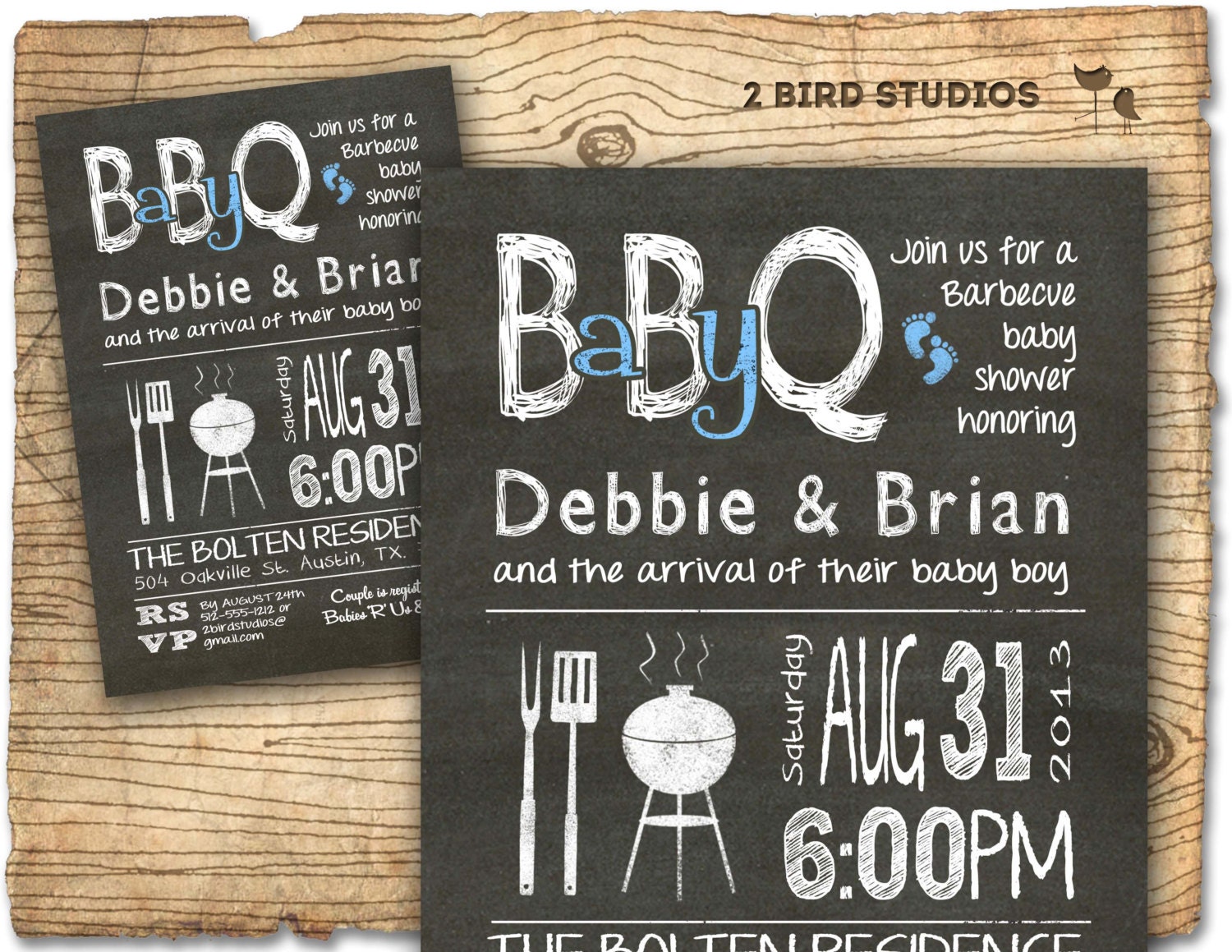 Baby Q Baby shower invitation BBQ baby shower invite DIY