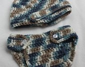 Camo "Baby Blues" Brim Hat and Diaper Cover
