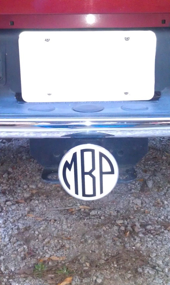 Circle monogram hitch cover