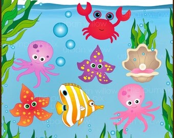 Items similar to Under The Sea ClipArt / Under The Sea Clip Art / Sea ...