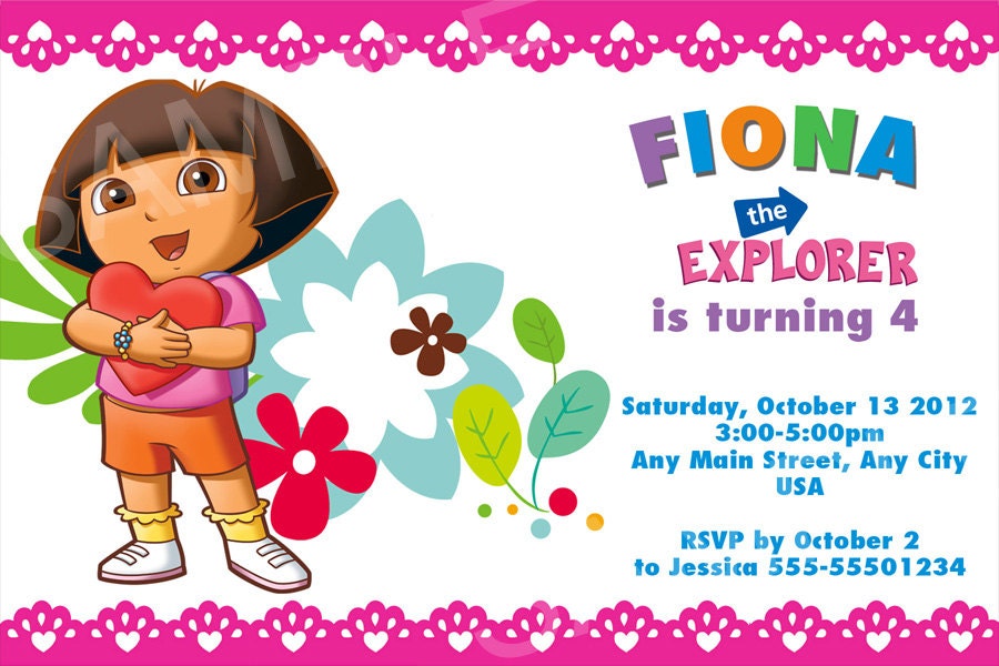 Free Dora Template Invitations 8