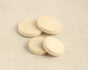 25 mm (1") Unfinished Wooden Circles (pendant) - natural eco friendly - 10 pcs