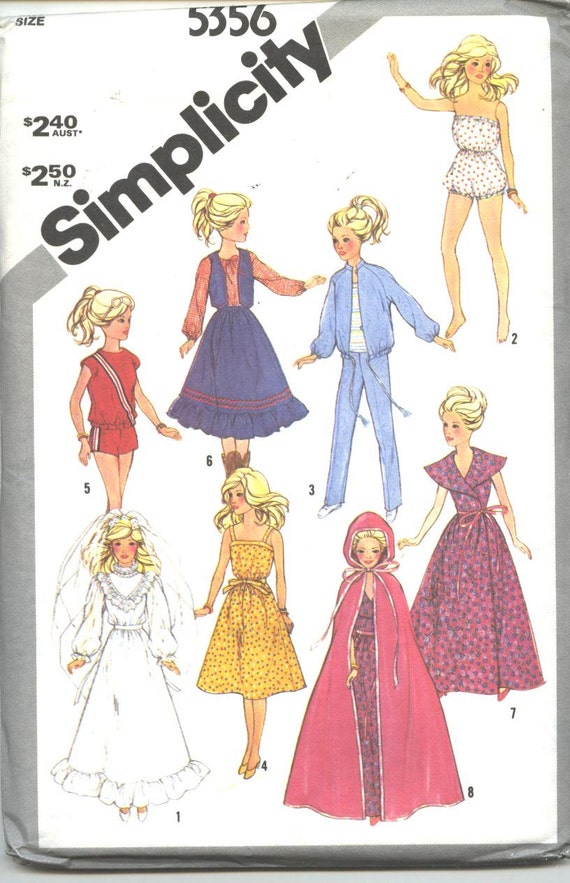 Barbie Doll Clothes Simplicity Pattern No.5356