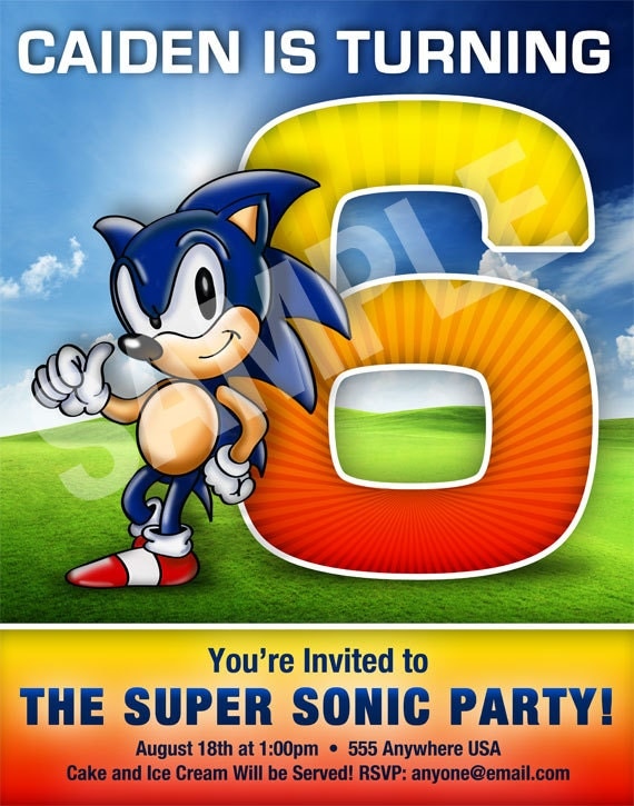 Sonic Birthday Invitations 4