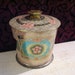 Beautiful Vintage Tin - Pale Pink with Hawaiian-Like Floral Motifs and Embossed Details Made in England
