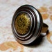 Steampunk Ring, Pewter Gold Ring, Upcycled Button Ring, Fall Fashion Statement Ring, Adjustable Industrial Vintage - "Farewell to Whiskey"
