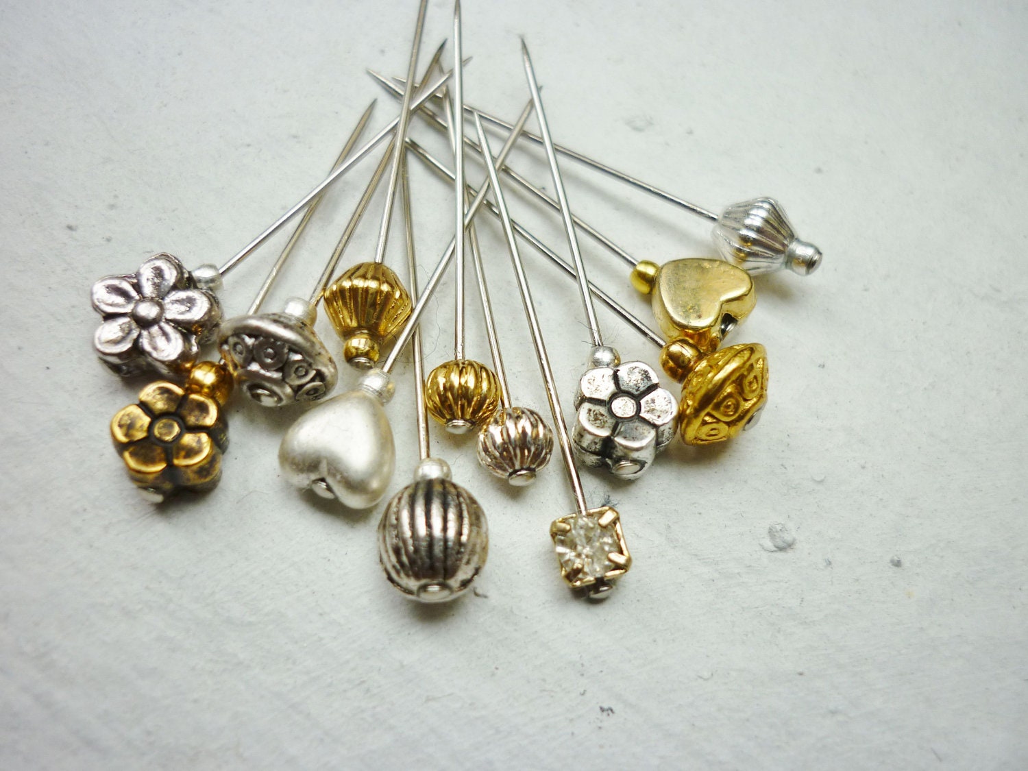 12 Vintage Style Mini Sewing Pins Decorative By RubinaKadir