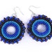 Blue and Dark Violet Hoop Seed Bead Earrings - Circular earrings, summer jewelry, bohemian style