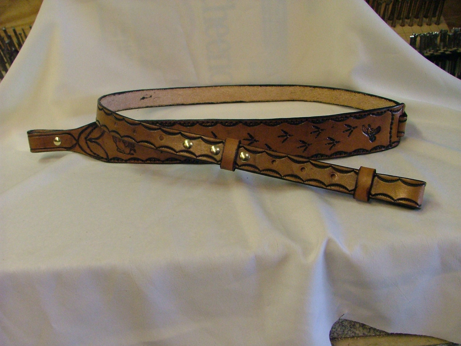 Handmade Leather Rifle or Shotgun Sling Padded. 2