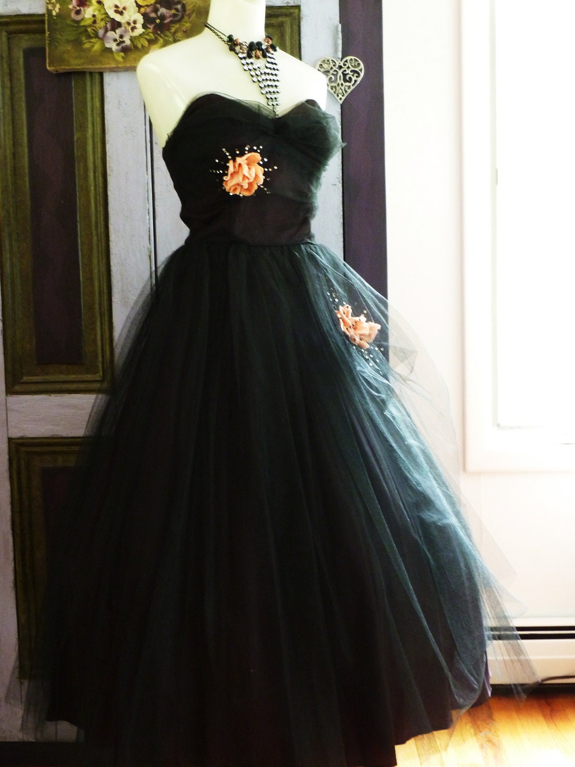 Vintage 1950's FormalProm DressHalloween HotnessGlamour