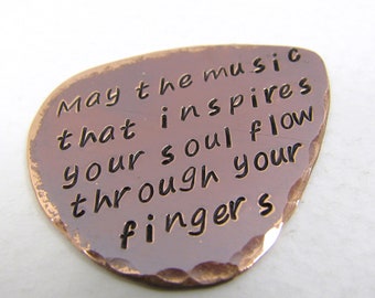 Personalized Copper Guitar Pick, Custom Guitar Pick, Guitar Pick Key Ring Key Chain, Guitar Pick Necklace, Copper 7th Anniversary, Nicole