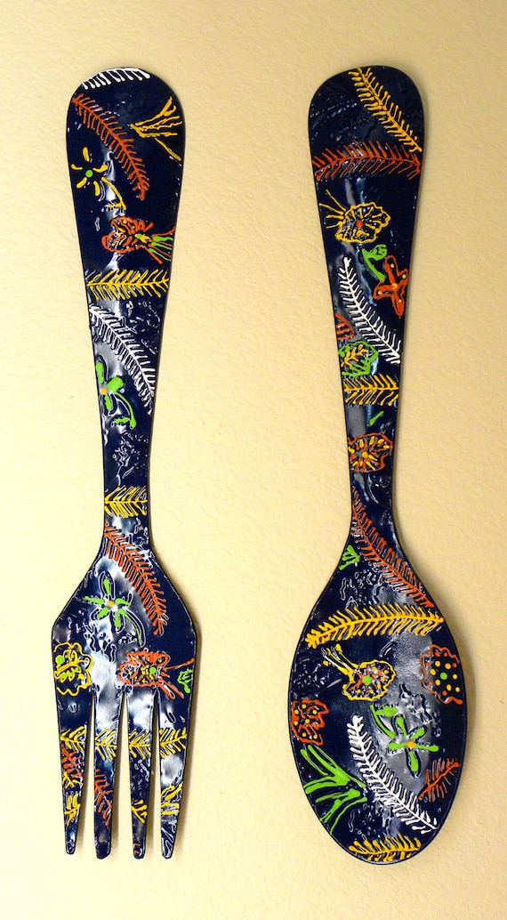 Fork and spoon wall decor Color explosion.