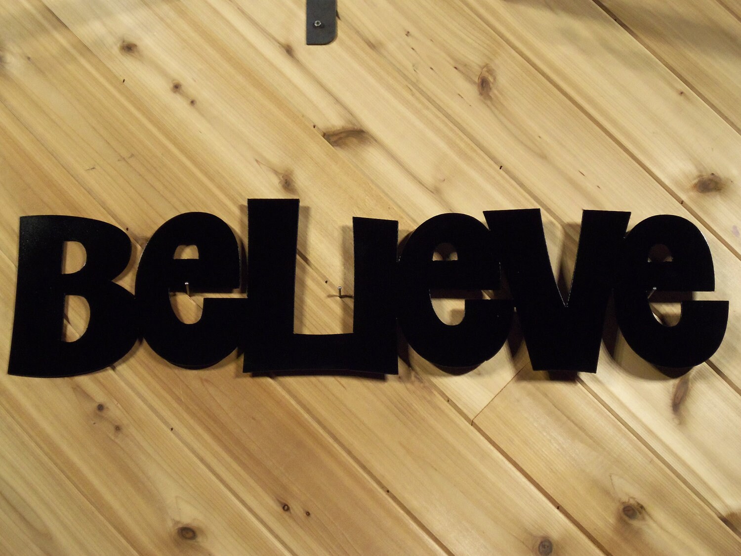 Believe Black Metal Wall Words Metal Wall Art By by PrecisionCut