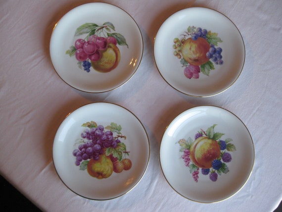 Set of 4 Zeh Scherzer Porcelain Fruit Plates by VandasVintage