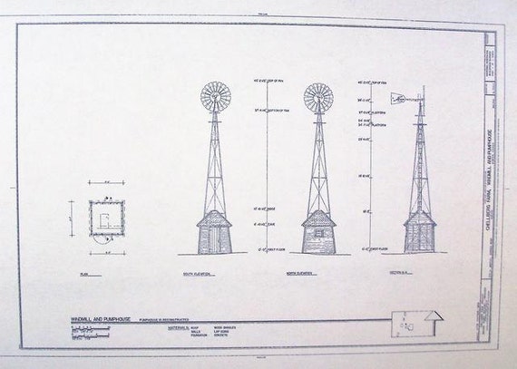 Chellberg Farm Windmill Blueprint by BlueprintPlace on Etsy