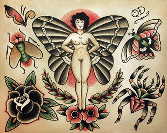 Insect and Bugs Traditional Tattoo Designs
