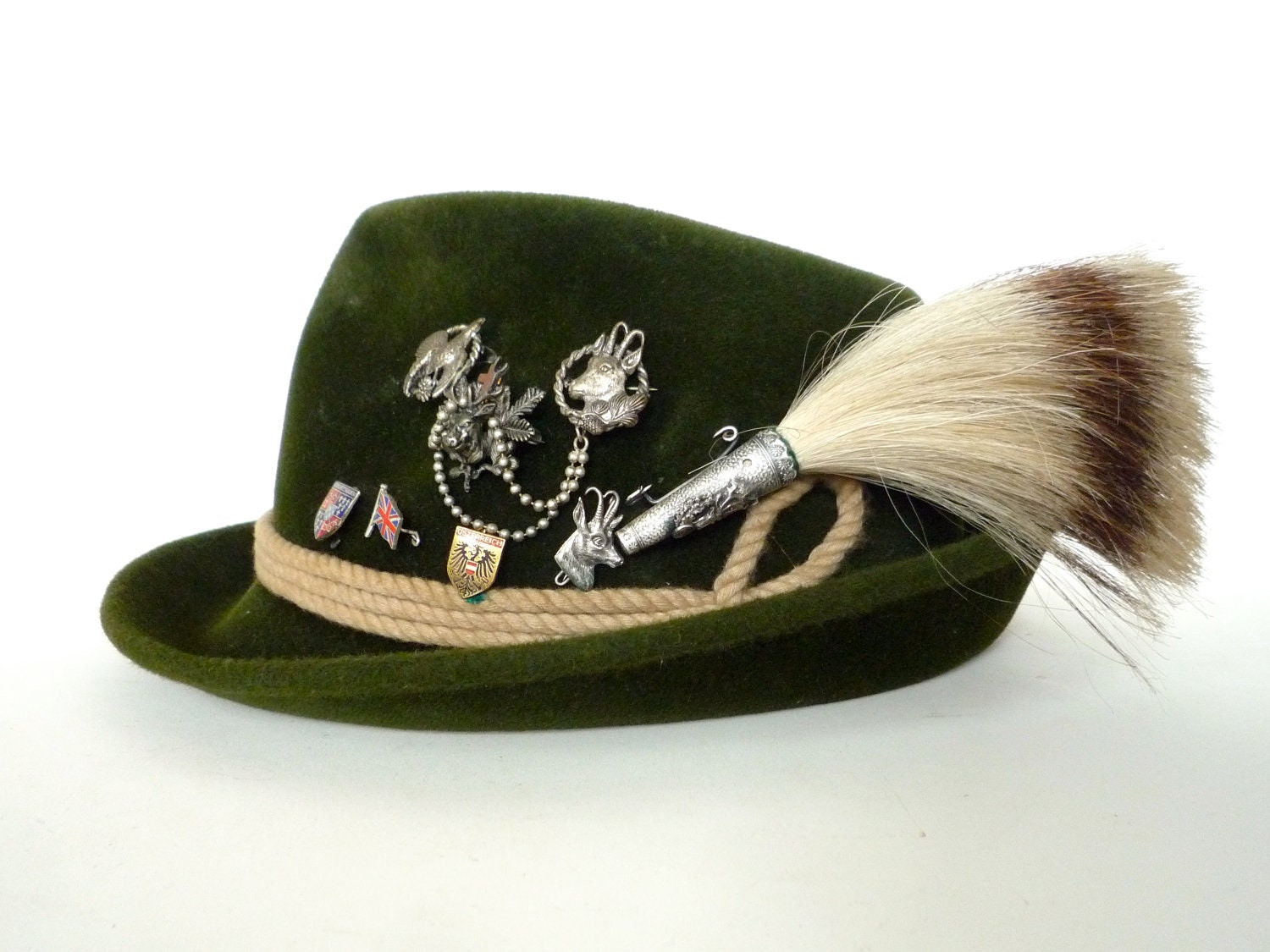 Tyrolean Hat With Pins Brush Pin Fritz Gunzrodt