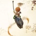 Eco Friendly Autumn colors, Waldorf Inspired Doll mobile - magic bird