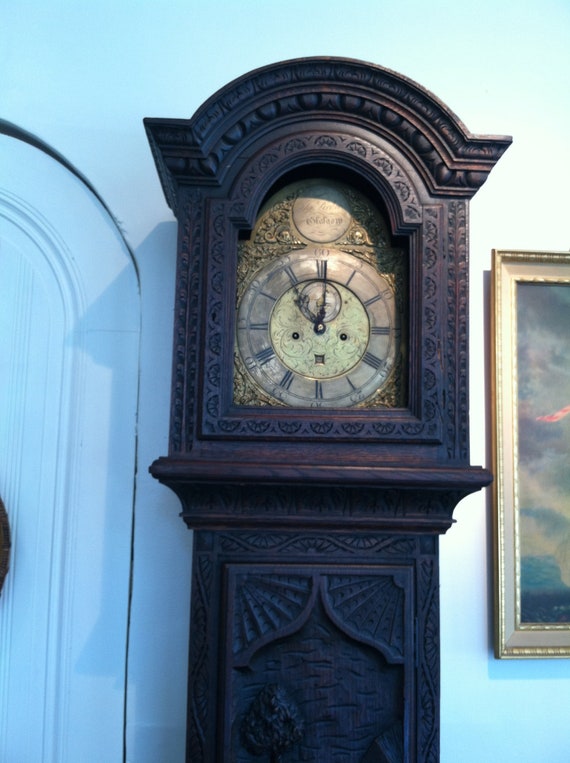 Late 1700's European Wood Hand Carved Grandfather by Shabadashery