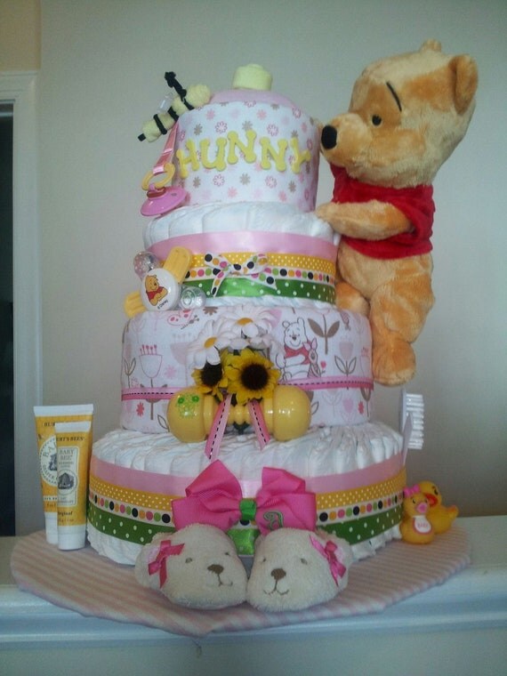 Items similar to Winnie the Pooh 4Tier Diaper Cake on Etsy