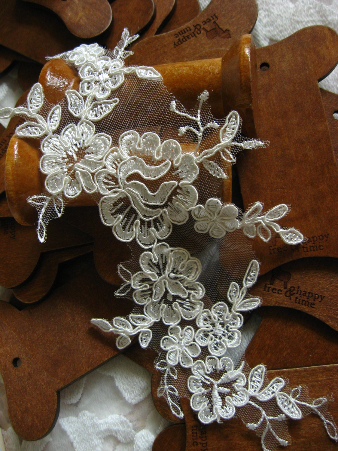 bridal lace applique ivory