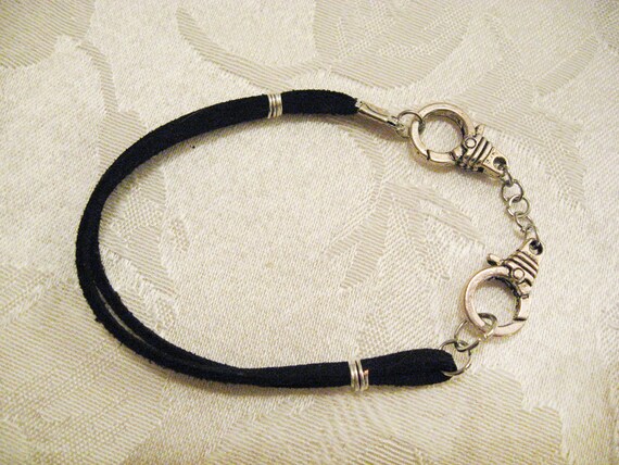 Handcuff charm clasp bracelet leather strap multi by ShadedLines