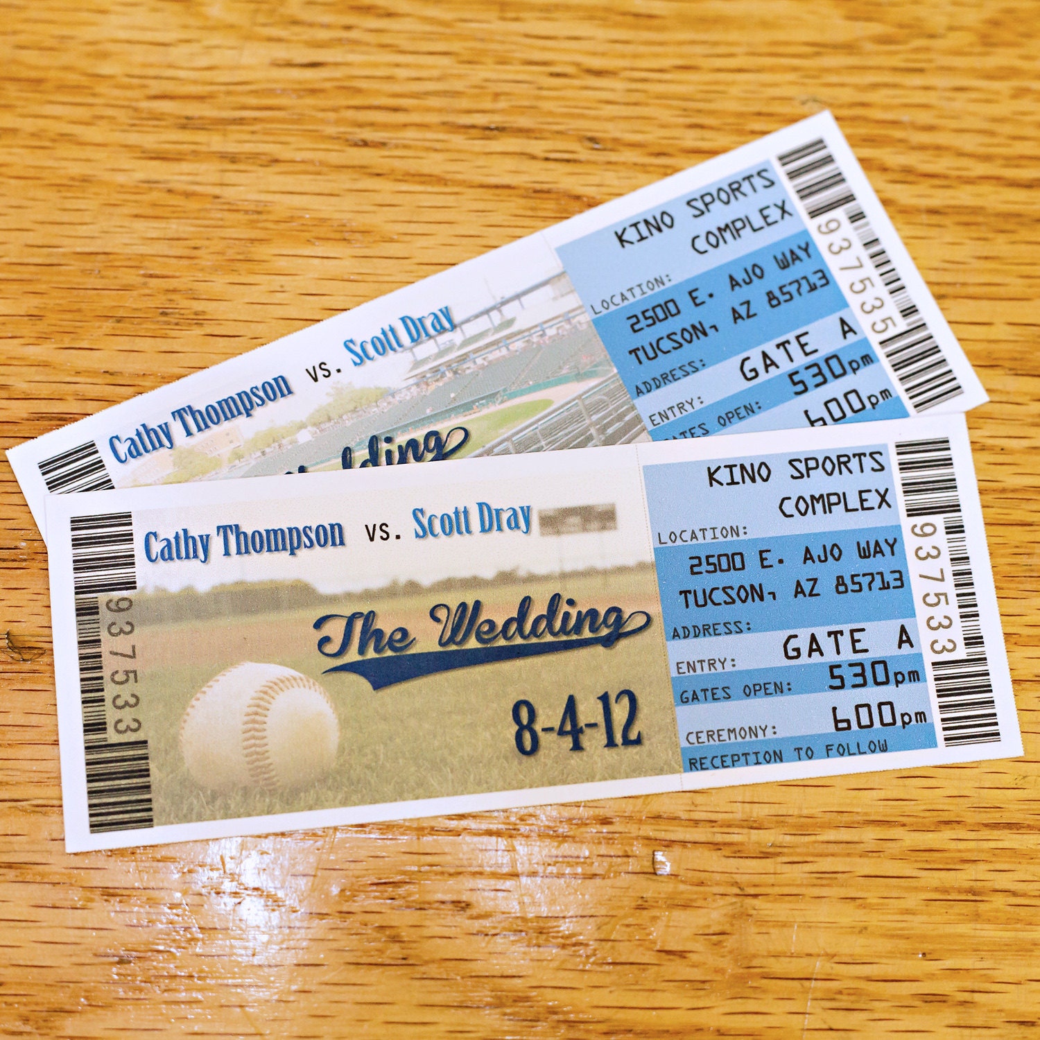 Baseball Ticket Wedding Invitations 3