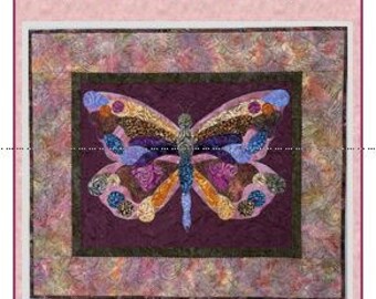 The Mermaid raw edge applique and pieced wall quilt pattern