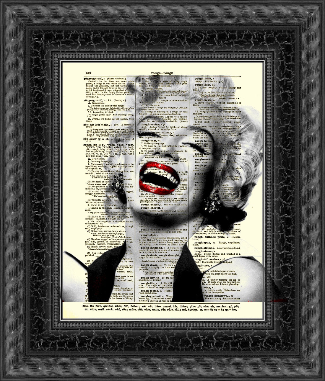 Marilyn Monroe Laughing Marilyn Monroe Art Print on Antique