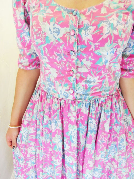 laura ashley 80s floral dress