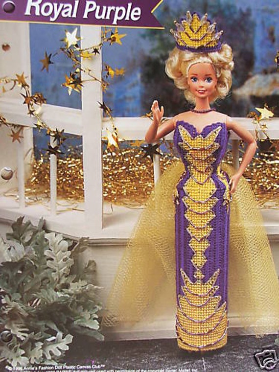 Plastic Canvas Barbie Fashion Doll Pattern ROYAL GOWN & CROWN