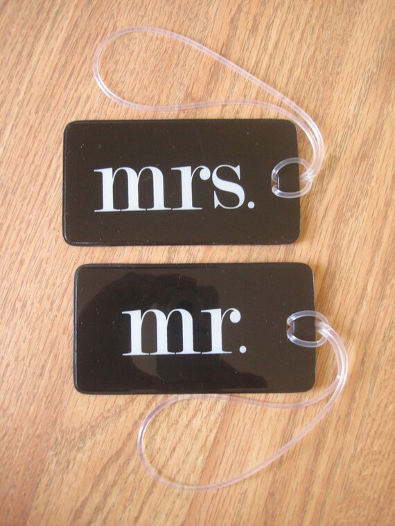 mr and mrs luggage tags