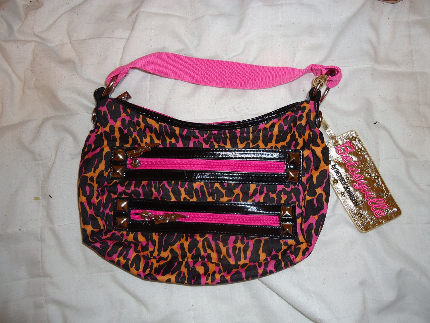 betsey johnson animal print purse