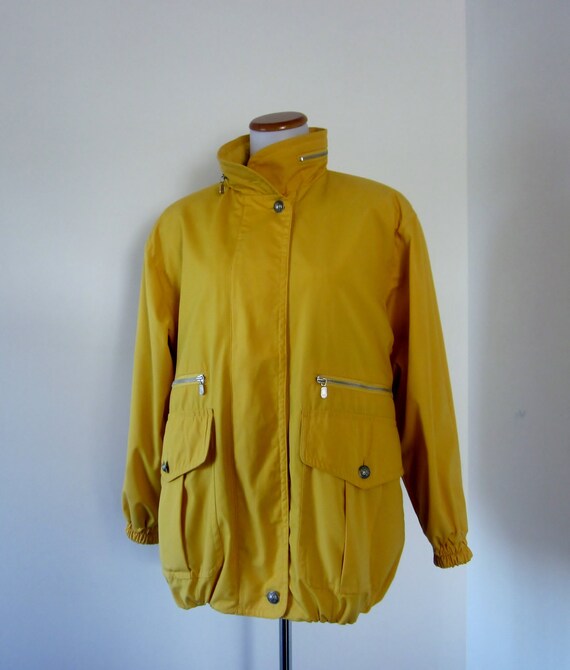 Vintage Rain Coat Bright Yellow Nautical Jacket by GroovyGirlGarb