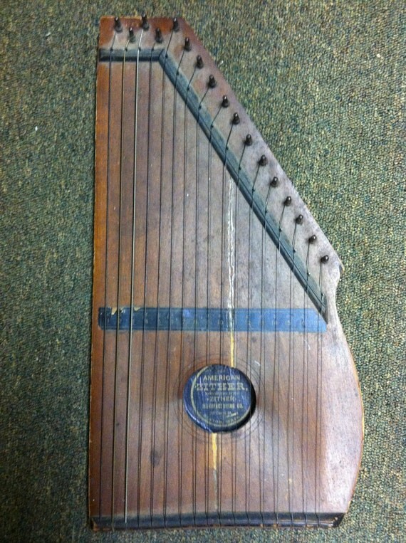 1900's Antique American Zither Harp