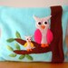 FREE SHIPPING Microwave Heating Pad Cherry Stone Filled Fleece Pillowcase with Owls Appliqué